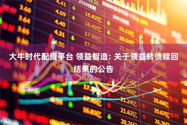 大牛时代配资平台 领益智造: 关于领益转债赎回结果的公告