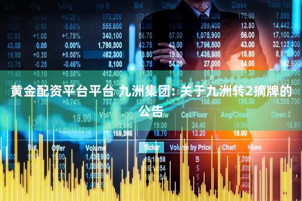黄金配资平台平台 九洲集团: 关于九洲转2摘牌的公告